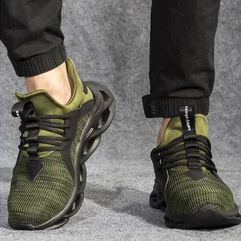 

Fashion Breathable Men Shoes Mesh Safety Light Sneakers Indestructible Steel Toe Soft Anti-piercing Work Zapatos De Hombre