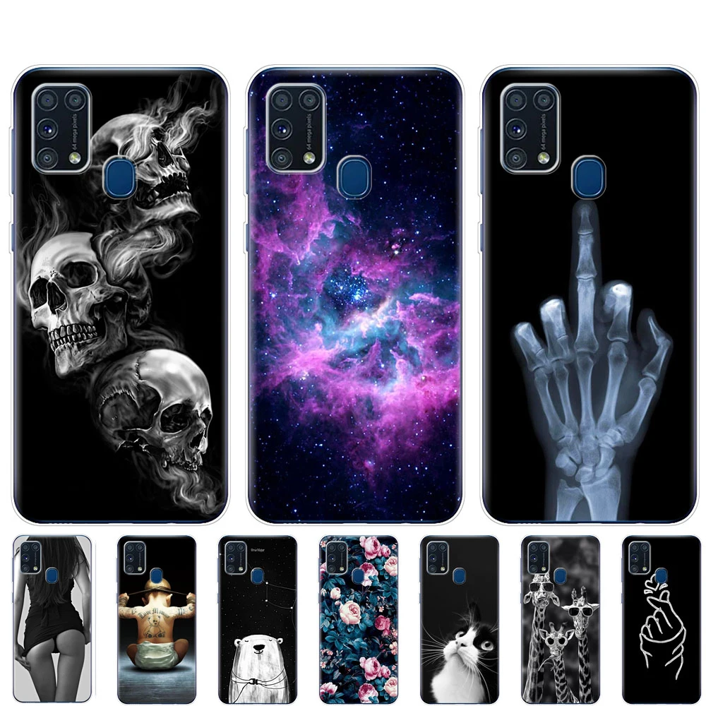 Per Samsung M31 Caso 6.4 "Molle Del Silicone Della Copertura Di Tpu Per Samsung Galaxy M31 M 31 Sm-M315Fzbvser M315 Posteriore Del Telefono Shell Del 