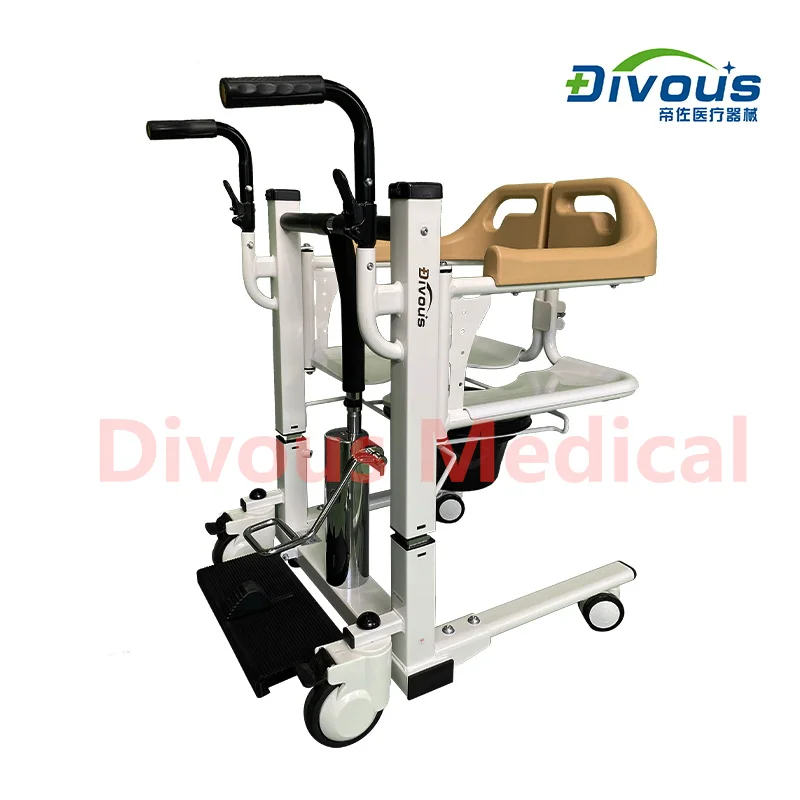 Patient Lifting Transfer Chair Elderly Hydraulic Commode Toilet Chair Disabled Adult Wheelchair 2