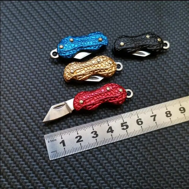 

Mini Portable Knife Fold Camping Folding pocket Keychain Outdoor tool Self-defense Peanut knife EDC tool NEW 2020