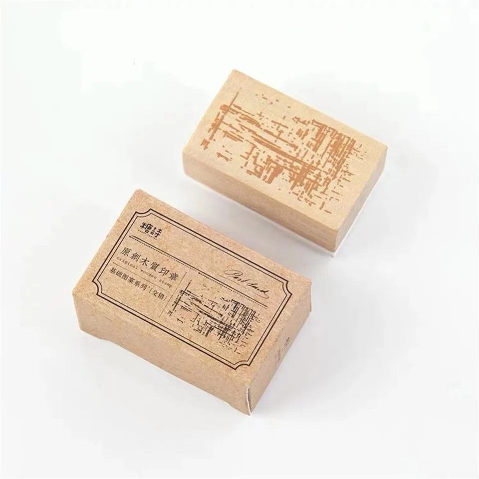 Новое поступление, ретро базовый деревянный резиновый штамп для DIY скрапбукинга, фотоальбом, пуля, журнал, карточка, деревянный штамп - Color: Interlace