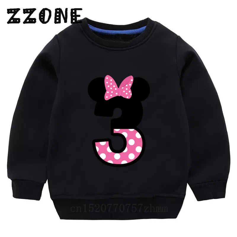2416C-Black Милые свитшоты с цифрами для детей от 1 до 4 лет Детские толстовки хлопковый пуловер для малышей топы для девочек и мальчиков, осенняя одежда KYT2416 - Цвет: 2416C-Black