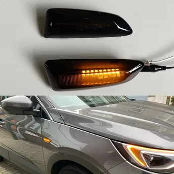 

2Pcs LED Amber Dynamic Flowing Turn Signal Side Marker Light For Opel Astra Zafira C Insignia B Grandland X 2017