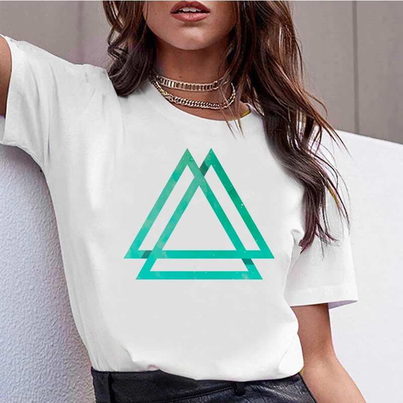 1026450_T Shirt Casual O-Neck Short Sleeves Women T-shirt Hipster Cool Graphic Tee |