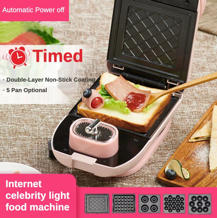 Mini Breakfast Machine, Household Waffle Maker Children'S Toast Baking  Machine Portable Electric Cake Pan Light Food Machine - AliExpress