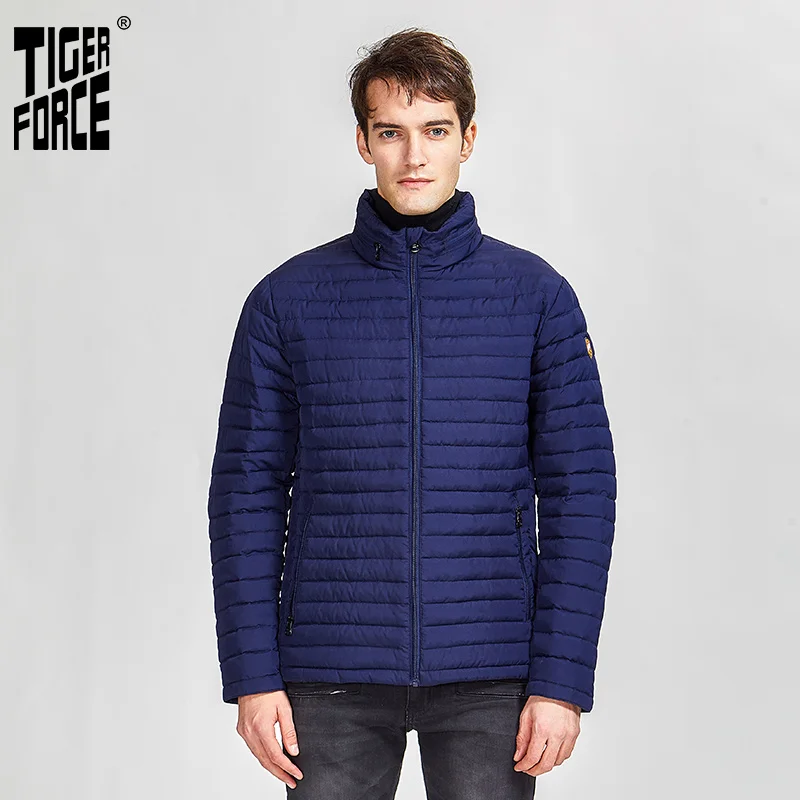 TIGER FORCE 2020 New Arrival Jackets Male Casual High Quality Spring Autumn Zipper Men's Par Down Jacket For Men Outerwear 50633|Парки| |