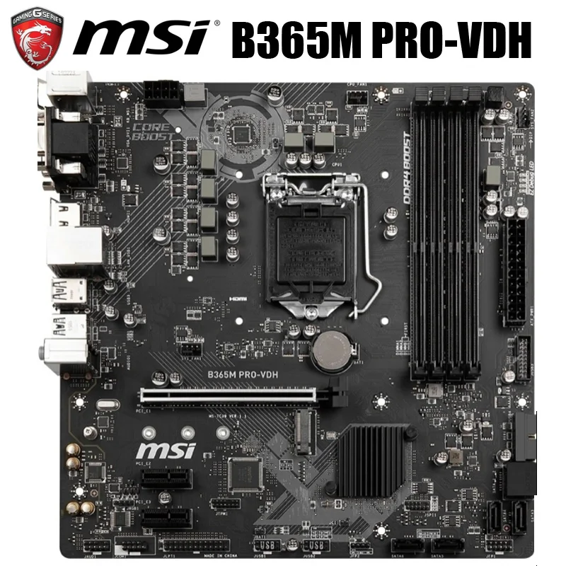 Материнская плата MSI B365M PRO-VDH LGA 1151 CPU 8 Gen 9 Core i7/i5/i3 DDR4 64 Гб оригинальная настольная