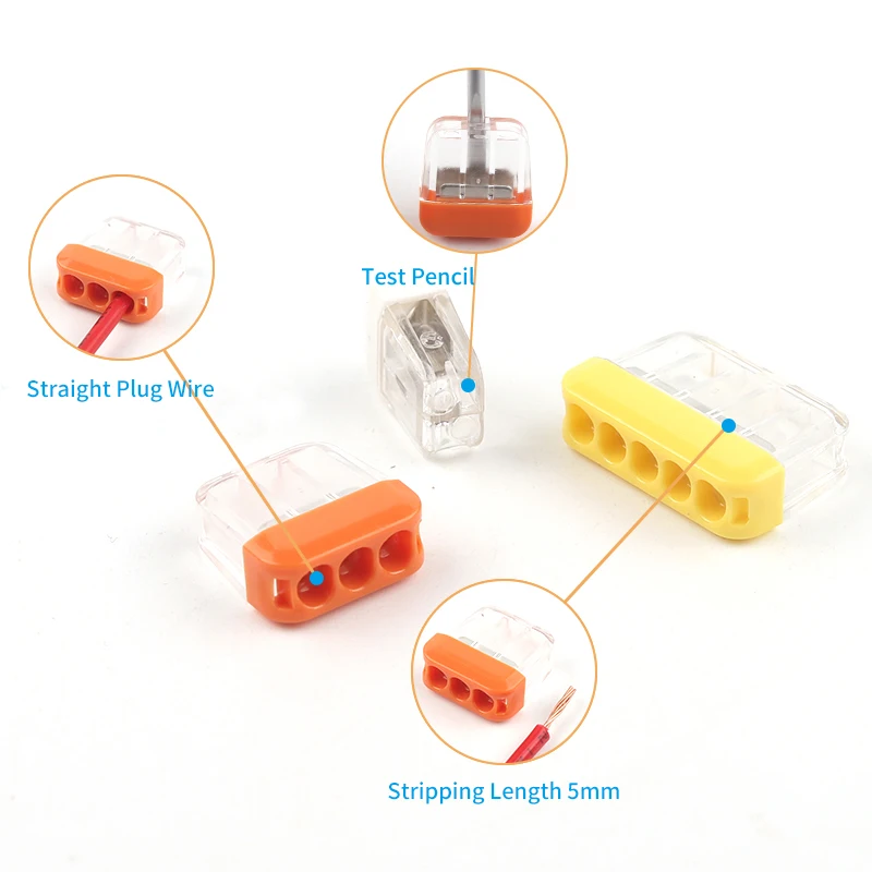 ミニクイックワイヤースプライシングプッシュインコネクタ,コンパクトケーブルコネクタ,端子台0.5-2.5mm2 awg 20-14  AliExpress