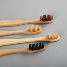 10 шт., профессиональная зубная щетка с бамбуковым углем для здоровья полости рта, низкоуглеродистая средняя мягкая щетина, зубная щетка с деревянной ручкой J11