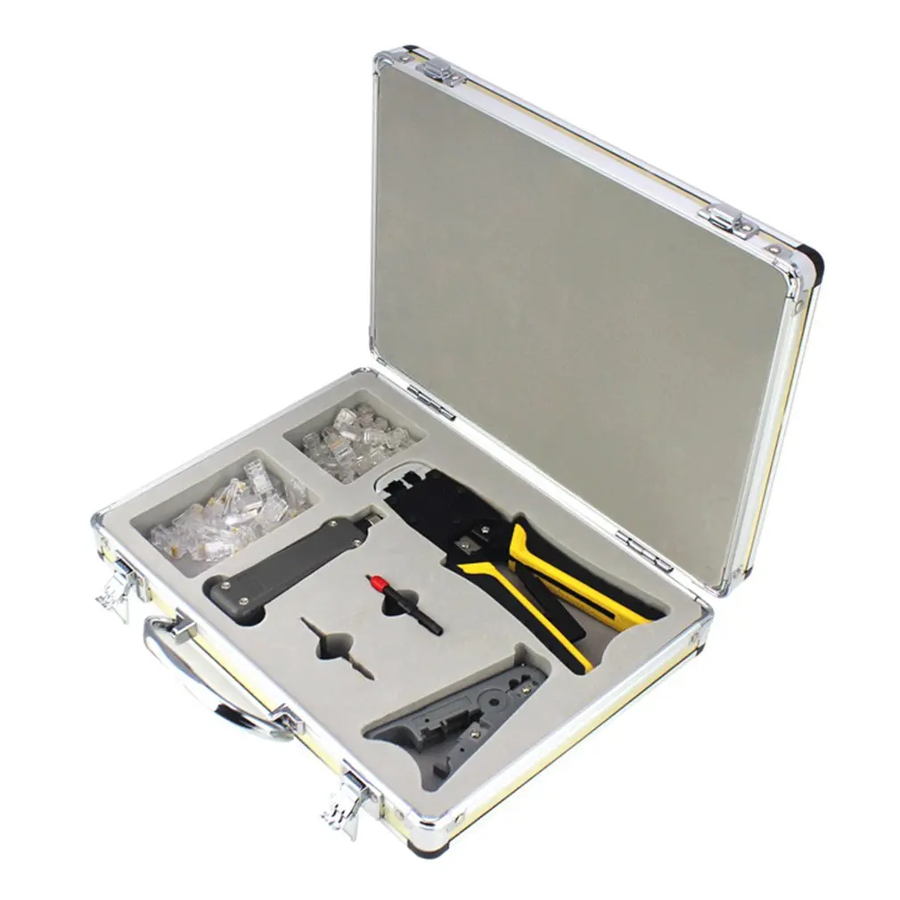 

YG-K500RS Network Cable Clamp Set Crystal Head Combination Kit Network Wiring Tool Portable Practical Network Cable Clamp