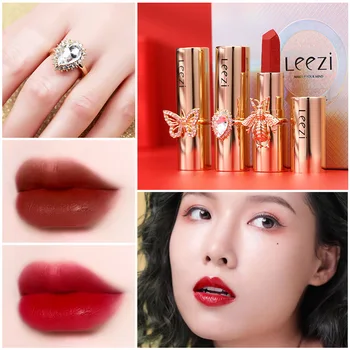 

Liz Luxury Pet of Wariness Movable Mask Red Sticks Gift Box Varved Waterproof Explicit Makeup Matte Moisturizing Lipstick Set