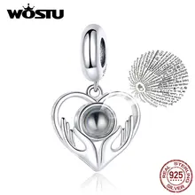 WOSTU Новые подлинные 925 пробы серебряные бусины с надписью Love Heart подходят к оригинальному браслету DIY Изготовление ювелирных изделий CQC1307