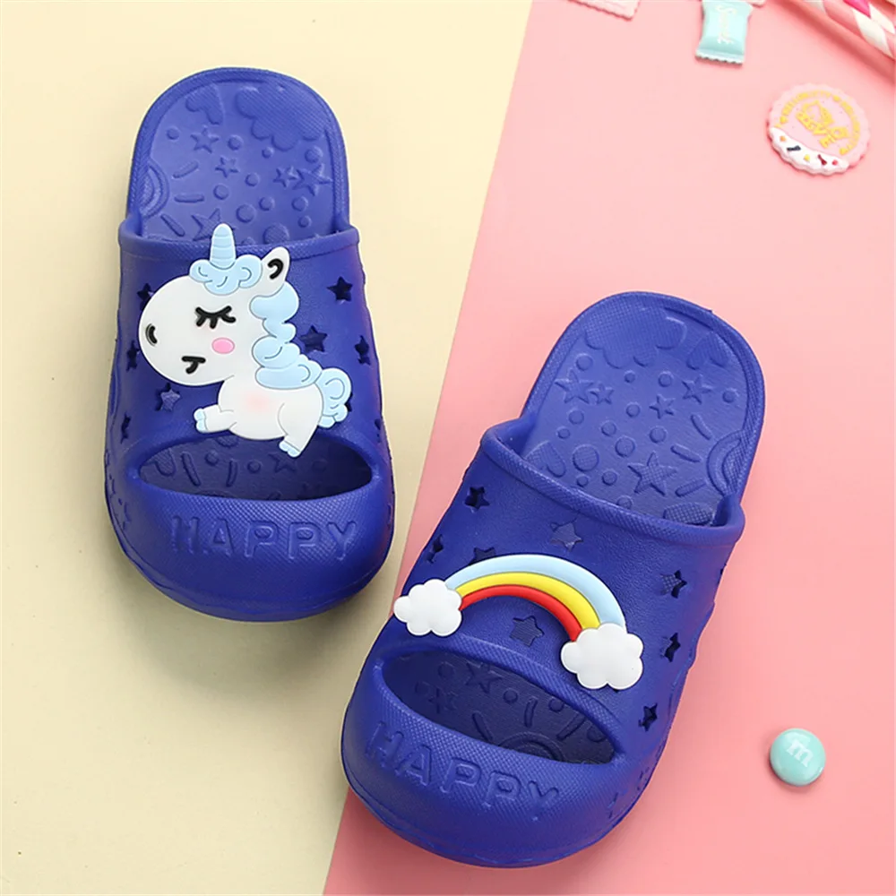 Unicorn Horse Rainbow Toe-Protected Kids Shoes Girls Children Slippers Boys Clog Baby Flip Flop Garden Footwear Home Beach EVA children's shoes for sale