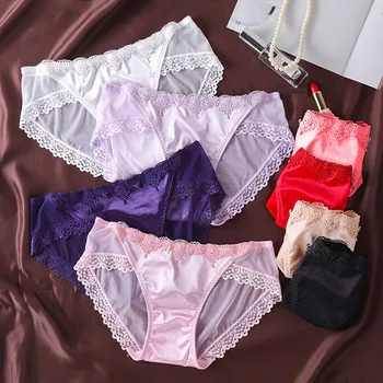 

Sexy Women's Panties Seamless Lingerie Transparent Lace Open Thong Briefs Lady Girl Underwear Lingerie Underpants M/L