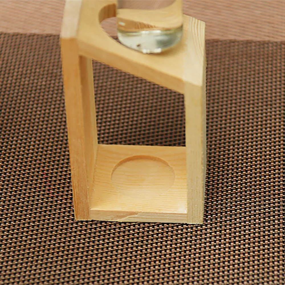 Creative Hydroponic Plant Transparent Test Tube Wooden Frame Vase Decoration Desktop Plant Bonsai Decorative Vase Frame