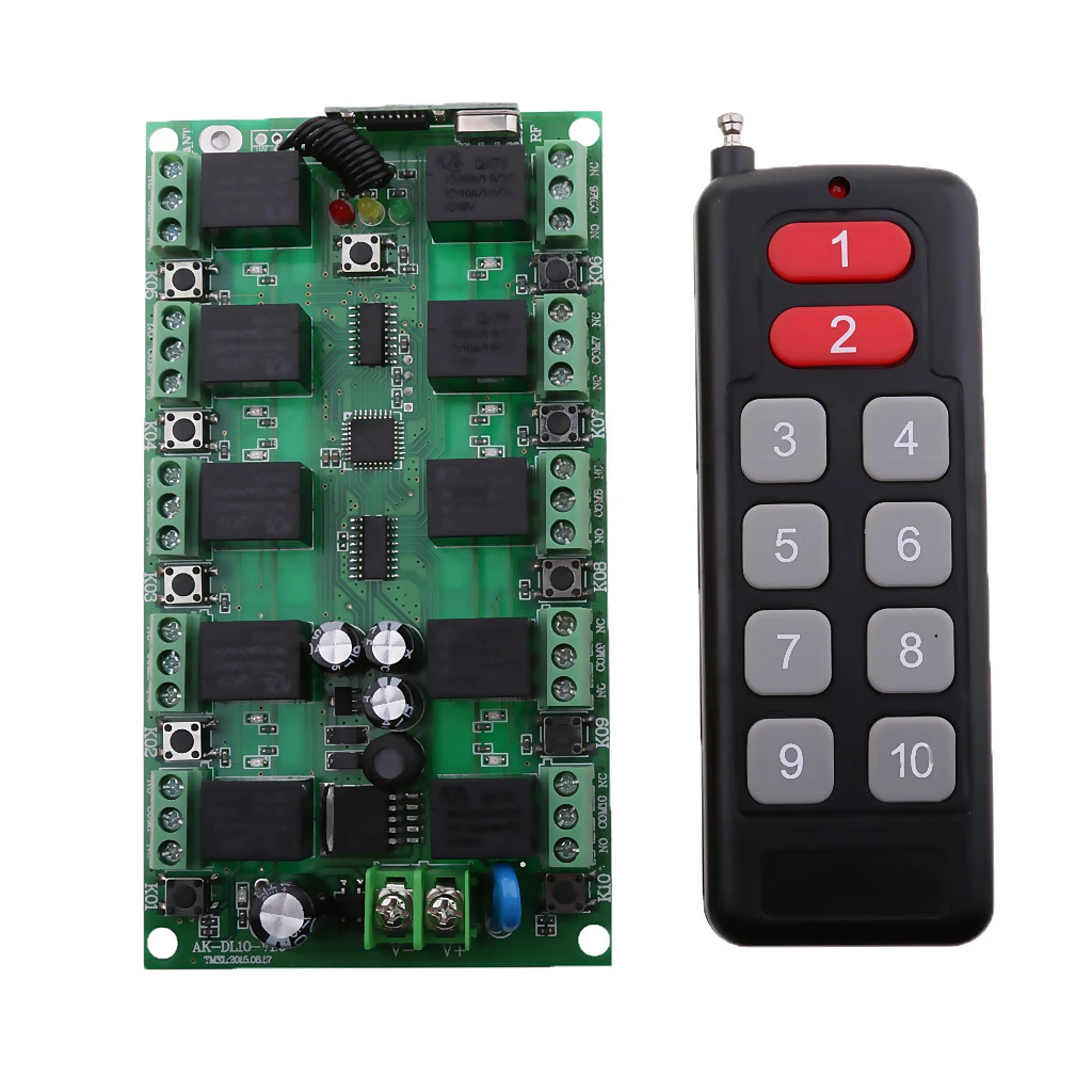 DC 12V 10 Channel Wireless Remote Control Switch Receiver Transmitter 1000m