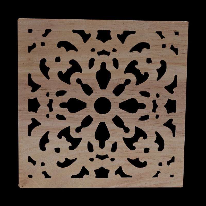 Wood Applique Wood Mouldings Wood Craft Onlay European Decor Carved Natural Retro Long Leaves Floral Rose Wooden Doors Window 4