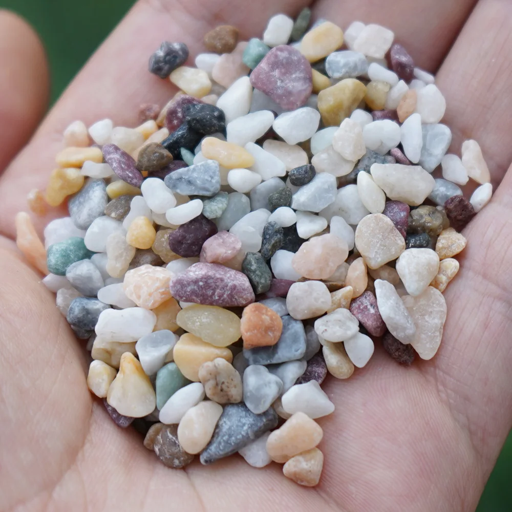 Natural Multicolor Decorative River Rock Pebbles Garden Aquarium Gravel Fish Tank Vase Potted Plants Decorate 100g