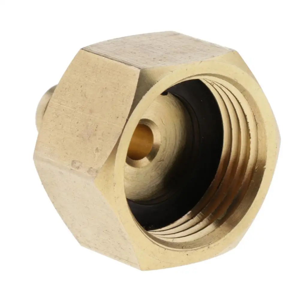 Brass Refrigerant Tank Adapter Vacuum Pump Adapter Fittings W21 to 1/4'' SAE