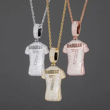 

Hip hop Pendants Necklace neutral letter copper party Football Jersey 7 Hip hop Men's Necklace Pendants Punk