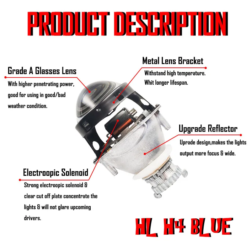 Ксеноновые прожекторы H4 Hella 5 3 0 дюйма модифицированные линзы для D2S D2H ксеноновые