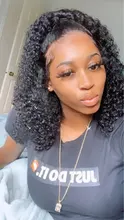 Cynosure-pelucas de cabello humano con encaje frontal para mujeres negras, Remy, rizado, brasileño, prearrancado, cierre de encaje, 13x4/13x6