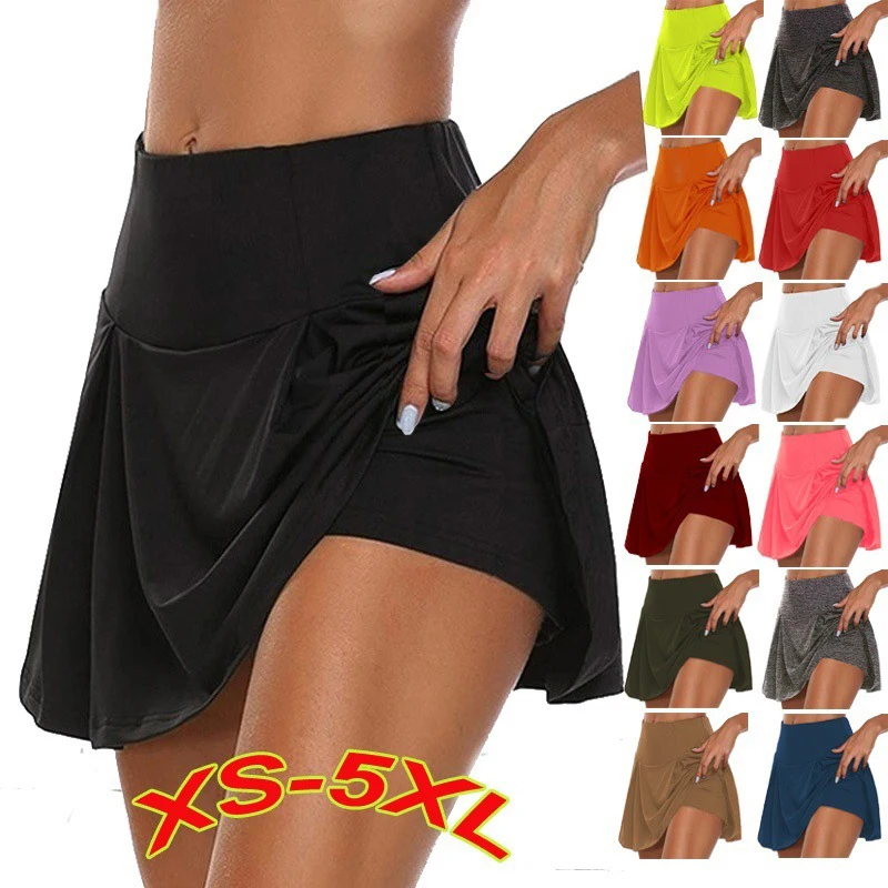 Sports Skirts 2 in 1 Women Breathable Yoga Fake Two-piece Golf Shorts Casual Gym Exercise Bottoms