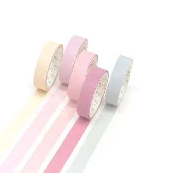 

5pcs/lot Decorative Washi Tape Diy Rainbow Sticker Masking Paper Set For Diy Crafts Planners Scrapbooks Bullet Journals Cards
