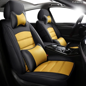 

FUZHKAQI Custom Leather car seat covers For Hyundai Sonata Elantra Tucson i30 IX35 IX25 MISTRA Verna SantaFe ENCINO car seats
