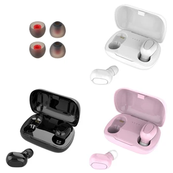 

L21 Wireless Bluetooth 5.0 Mini Earbuds Portable Handsfree Microphone Headset with Charging Case Sport Stereo Earphone