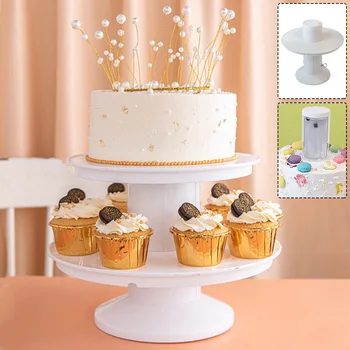 

Home Round Trigger Display Props Birthday Party Dessert Holder Candy Desktop Cake Stand Desktop With Surprize Gift Box Cupcake