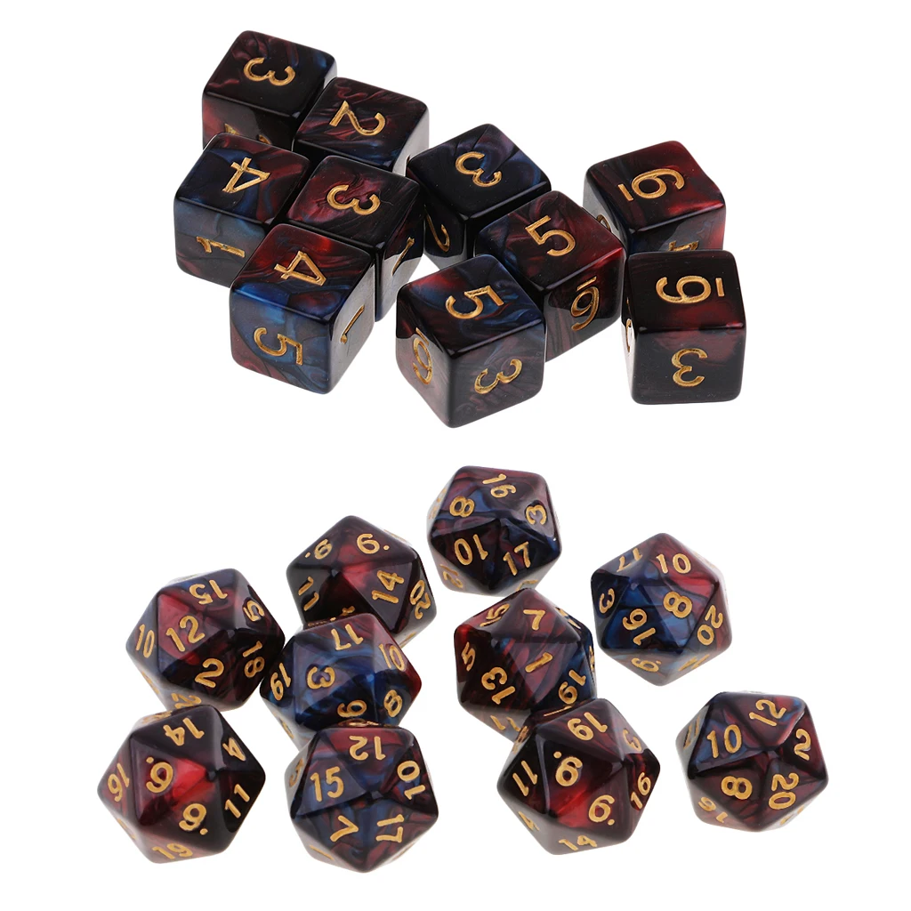 20x D6 многогранные кубики для подземелий и драконов DND RPG MTG игры казино питания