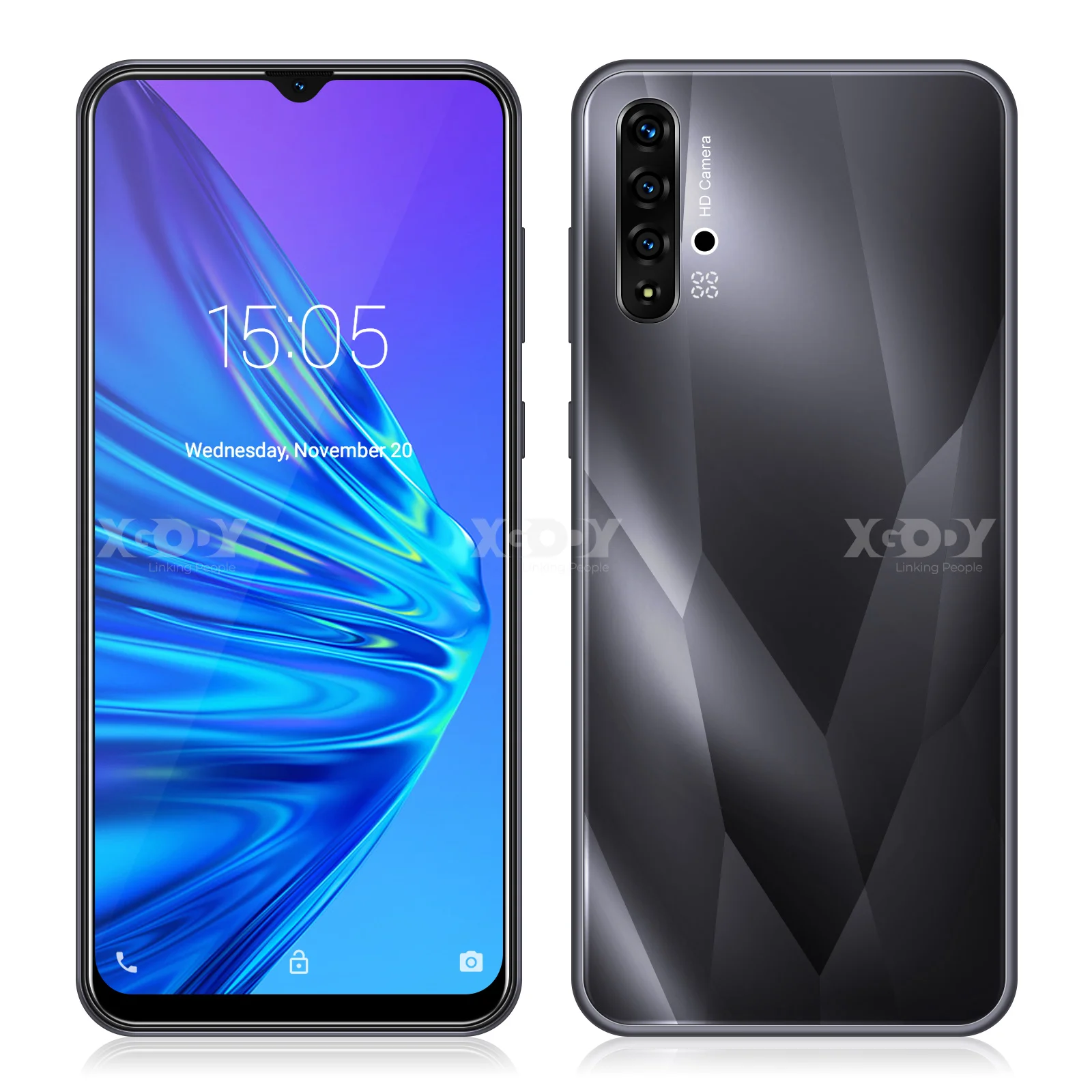 Xgody-teléfono inteligente A50, teléfono móvil 3G con Android 9,0, pantalla de 6,5 pulgadas, 19:9 pantalla completa, 1GB RAM, 4GB rom, procesador MTK6580, Quad Core, cámara de 5,0mp, batería de 3000mAh