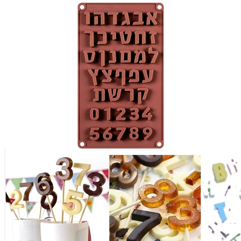 Chocolate Mold Lettered Number Shape Silicone Cake Letters Candy Mould Birthday Decoration Baking Tools | Дом и сад