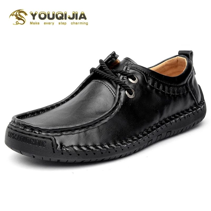 

Men Cow Leather Loafers Fashion Men's shoes Big Size38-48 Handmade Casual shoes Breathable Moccasins Flats Men's Driving Shoes