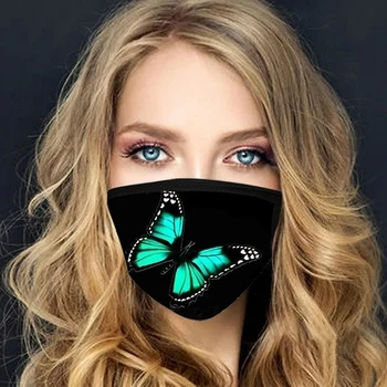 

Sexy Cotton Washable Mask 3D Butterfly Print Face Mask Mouth Ear Hook Protective Mouth Mask Reuseable for Woman Mask mascarilla