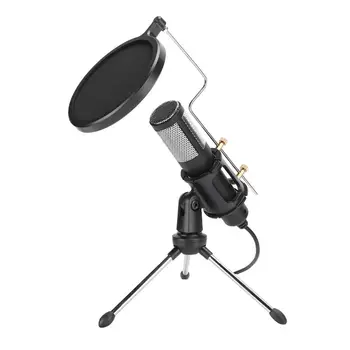 

USB Capacitive Microphone Drive-Free with Tripod for Computer Conference Desktop Chatting Broadcast Microphone