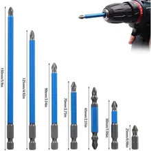 

7Pcs PH2 Screwdriver Bits 6.35mm Hex Shank Kit Magnetic Anti-Slip Drill Bit Electric Screwdriver Bits Set Hand Tools 25mm-150mm