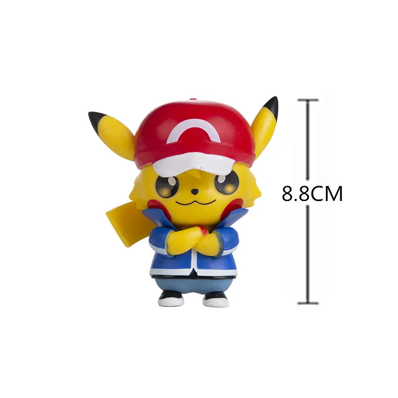 6Pcs/set Pokemon Pikachu Anime Characters High-quality Toy Model Fire Dragon Anime Doll Children's Christmas Birthday Best Gift