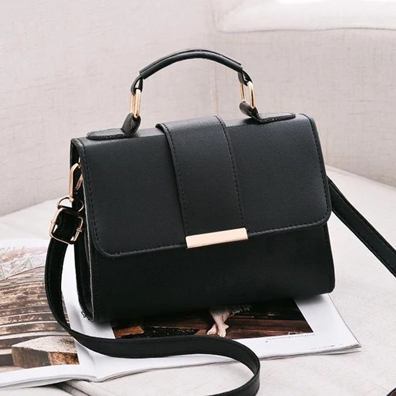 LKEEP Female zipper portable European and American fashion one shoulder solid color retro diagonal package