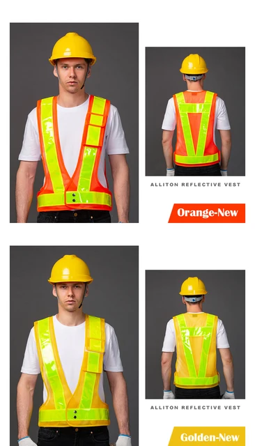 Hallo Vis Weste Für Bau Arbeiten Gebäude Sicherheit Weste Mit Reflektoren  Orange Navy Wartung Arbeitskleidung Hohe Sichtbare Weste - AliExpress