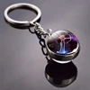 New Fashion Double Side Glass Ball Pendant Keychain 12 Zodiac Signs Keyring for Boyfriend Girlfriend Birthday Gifts ► Photo 3/6