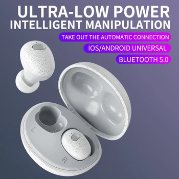 

T2 TWS Bluetooth 5.0 Earphone Button Control Wireless Earphone Cobblestone Appearance With Charging case for realme x2 pro Q x2