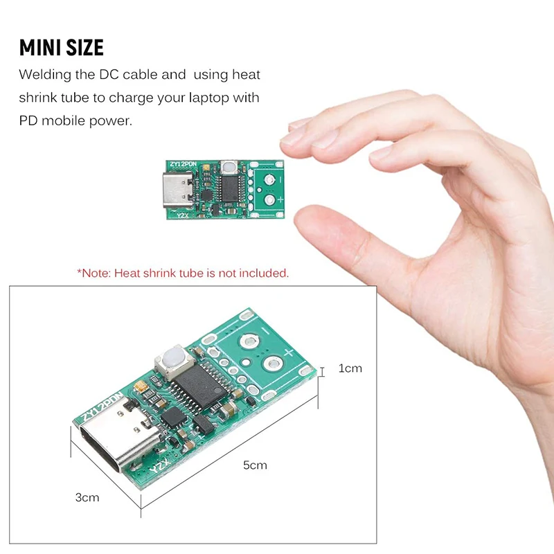 USB-C PD2.0/3.0 to DC Converter Power Supply Module Decoy Fast Charge Trigger Poll Polling Detector Tester(ZY12PDN) power adapter,power supply,switching power supply,type c power adapter