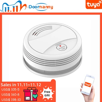 

Doornanny Smoke Detector Fire Alarm Tuya Smart Life Smoke Sensor Home Alarm System Smokehouse For Smoking Security Baby Care