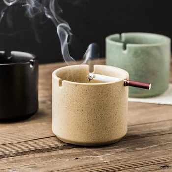 

Nordic Retro Ceramic Ashtray Modern Minimalist Home Living Room Office Homestay Cafe Study Round Multifunctional Cigar Ashtray