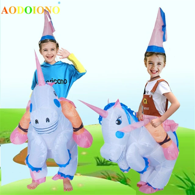 Unicorn Inflatable Kids Costume Ride-on Animal Outfit for Child Cosplay Clothes Party Carnival Blow Up Dragon Toys Fancy Dress 1