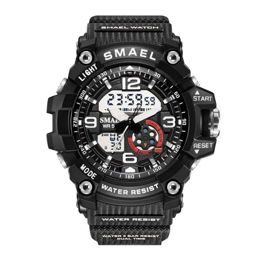 

Men-Style Creative Large Dial Night Light Waterproof Dual Display Electronic Watch