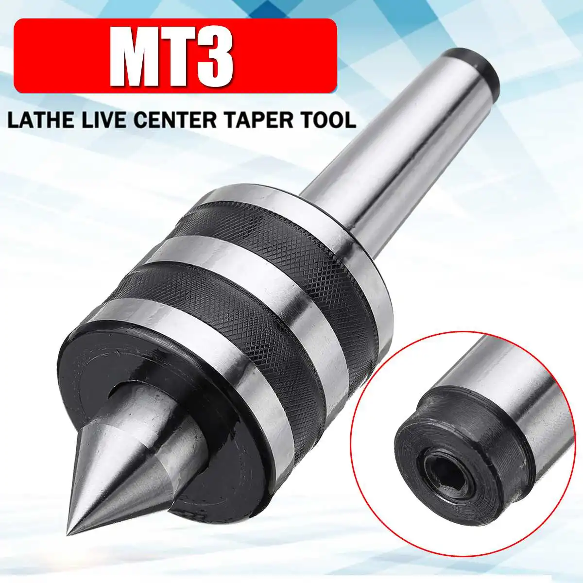 MT2 Taper Live Center Triple Bearing Lathe Live Center Taper Tool 0.001mm For CNC Cutter Lathe Tool For Metal Wood Lathe Turning