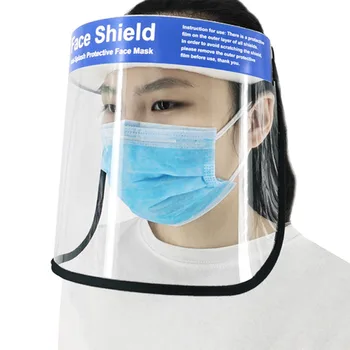 

1PC Transparent Adjustable Full Face Mask Cover Protective Droplet Dust-proof Visor Shield Anti Fog Sneezing Kitchen Splash Mask